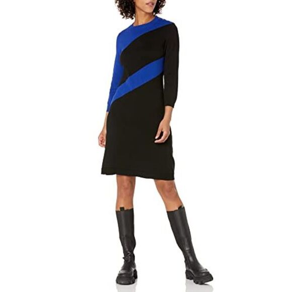 Nine West Diagonal Striped Sweater Dress - Picture 2 of 3